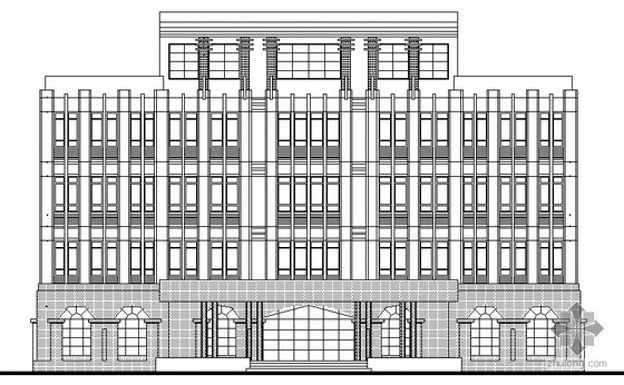 五层楼建筑设计cad资料下载-[中山市]某五层村委办公楼建筑设计施工图