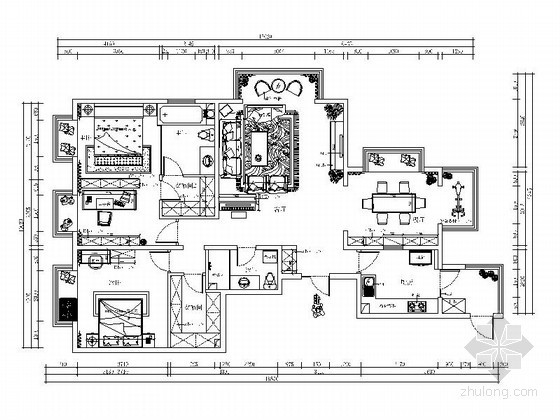 85平米两居室装修图纸资料下载-[北京]威尼斯风格两居室装修图