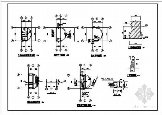 厂房大门建筑cad图资料下载-某住宅小区大门结构设计图