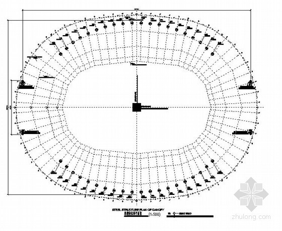 国家体育馆结构设计资料下载-赞比亚某体育馆结构设计图