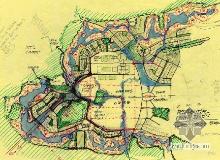 美国广场景观规划资料下载-美国大学校园景观规划