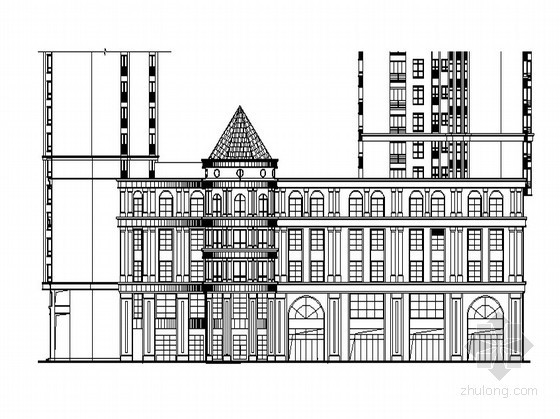 三层现代商业资料下载-[湖南]某欧式现代小区三层商业楼建筑施工图（5号楼）