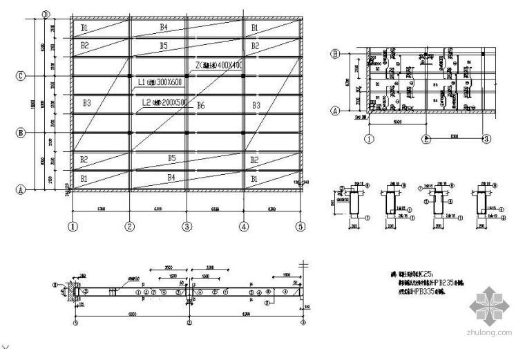 楼盖平面设计图资料下载-[学士]楼盖平面设计图