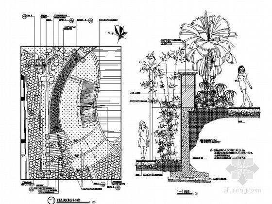 台阶花池剖面图资料下载-生态挡土墙施工图