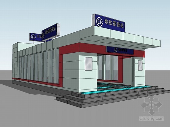 地铁站口SketchUp模型下载-地铁站口 