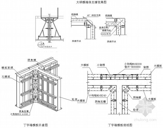 大钢模板专项施工方案资料下载-[北京]职工宿舍楼模板施工方案（大钢模板、多层板）