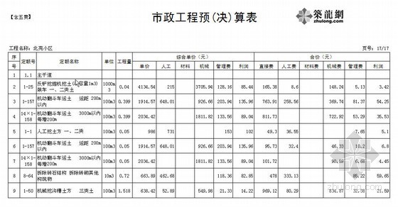 河南市政全套表格资料下载-[河南]市政工程决算表