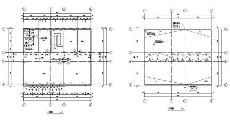 [宁夏]三层框架结构工程实验室建筑施工图（含水暖电）-三层框架结构工程实验室建筑平面图