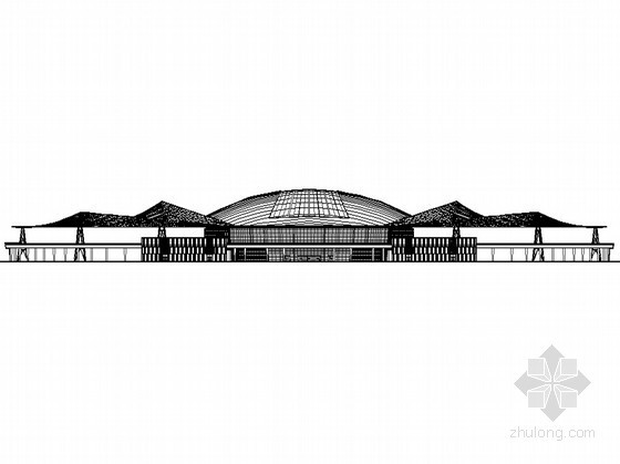 [合集]4套大型多层火车站建筑施工图-4套大型多层火车站建筑立面图