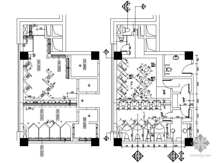 公共卫生间CAD图纸设计资料下载-酒店公共卫生间装修详图