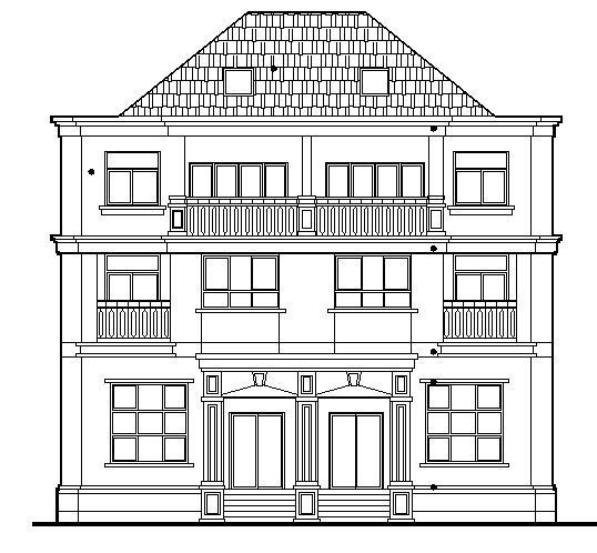 2层双拼别墅CAD资料下载-双拼别墅建筑施工图2