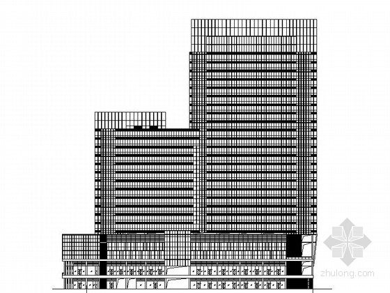 现代高层办公楼建筑效果图资料下载-[深圳]现代风格高层办公楼建筑施工图