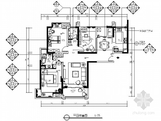 样板房概念图资料下载-[郑州]奢华低调新古典三居室样板房装修图（含方案）