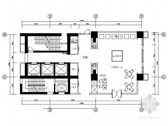 [山西]精品高档现代风格公寓大堂室内装修施工图（含效果）