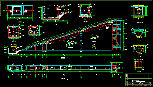 亭廊建筑钢结构施工图资料下载-输送廊道施工图