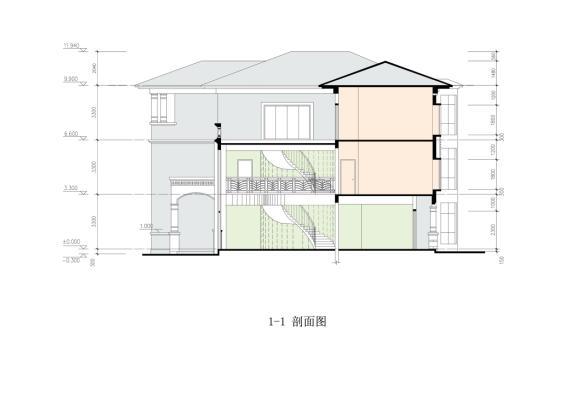 [广东]高层西班牙殖民风格高档豪华式独栋别墅建筑设计方案文本-高层西班牙殖民风格高档豪华式独栋别墅建筑立面图