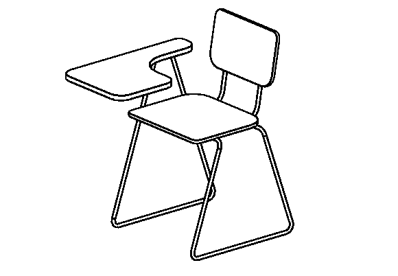 su室外椅子模型资料下载-bim软件应用-族文件-椅子-带写字板的扶手椅