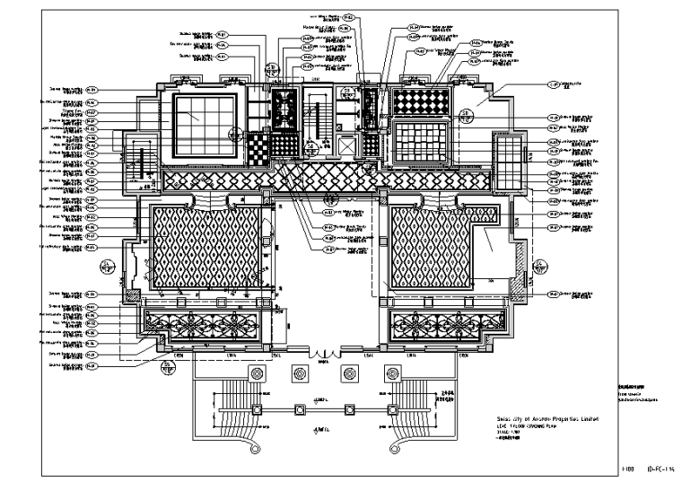 [辽宁]科林瑞城御园办公空间设计施工图（附效果图）-地面墙面饰面图