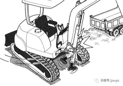卡通漫画，挖机施工避免这11个常见事故！_5