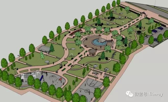su模型公园景观广场资料下载-72个广场公园sketchup模型库SU园林景观设计素材 含缩略图