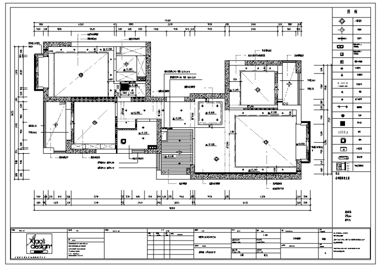 上海某住宅样板房设计装修施工图-吊顶布置图