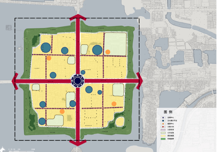 某市古城区保护与整治规划方案设计文本（JPG+77页）-规划结构分析图
