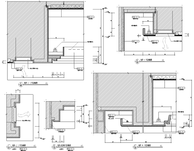 [四川]成都某五星酒店中餐厅包间施工图-天花剖面图