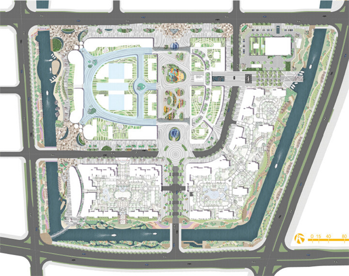 [浙江]山水流金商业广场景观设计方案-总平面图