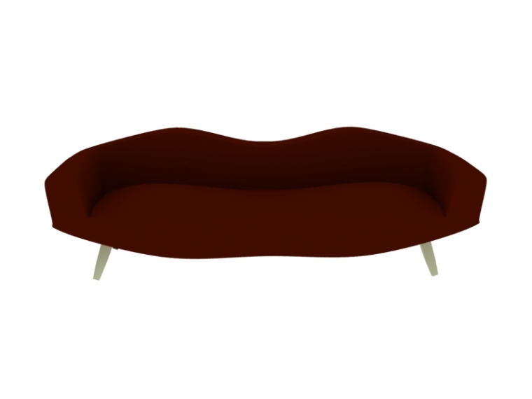 室外休闲沙发模型资料下载-休闲红色沙发3D模型下载
