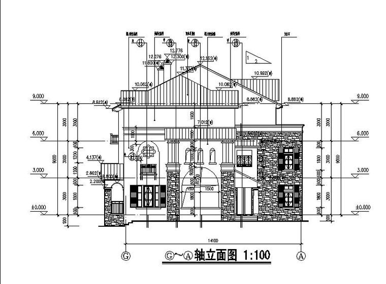 [南京]多层联排式住宅建筑立平面图（含六套方案）-多层联排式住宅建筑立面图