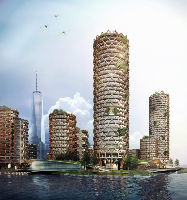 曼哈顿公共城市空间资料下载-畅想纽约的美好未来： DFA为破旧的曼哈顿码头创造“漂浮”的经济