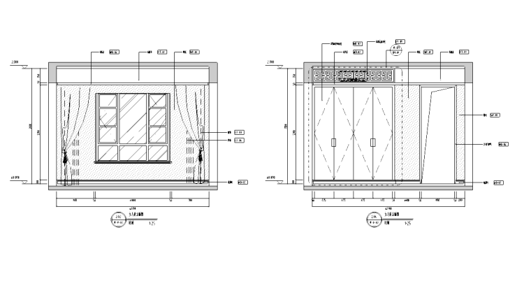 [四川]成都国建新城A2-a户型装修施工图-主人房立面图