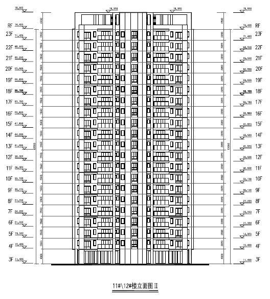 [广东]高层现代风格塔式住宅楼建筑设计方案文本-高层现代风格塔式住宅楼建筑剖面图