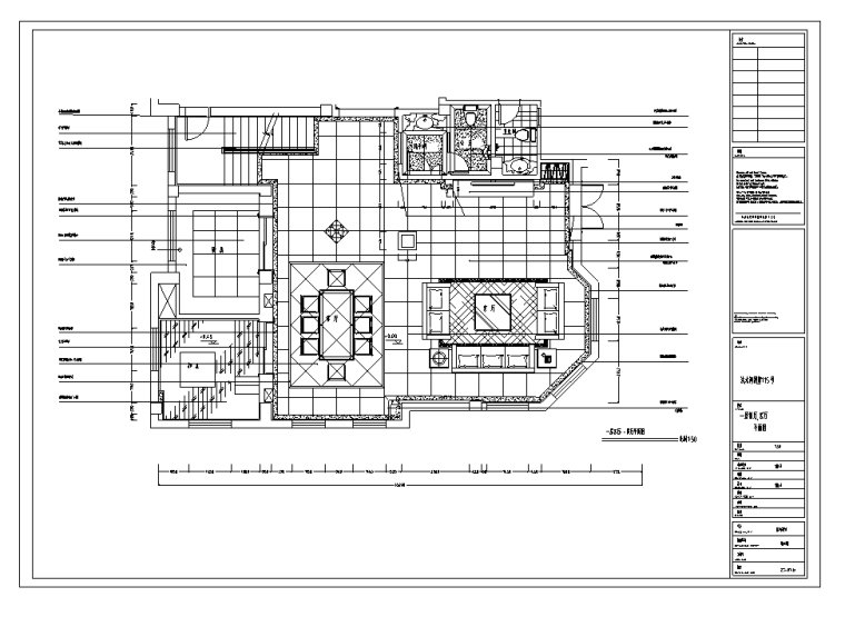 名人堂别墅浅水湾室内设计施工图（含施工图JPG）-一层平面图