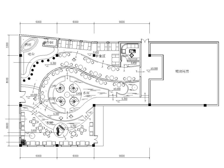 现代时尚loft设计资料下载-LOFT工业风格酒吧装修施工图（附效果图）