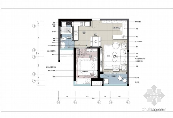 小房型室内装修图资料下载-三个户型现代风格样板间室内装修设计方案
