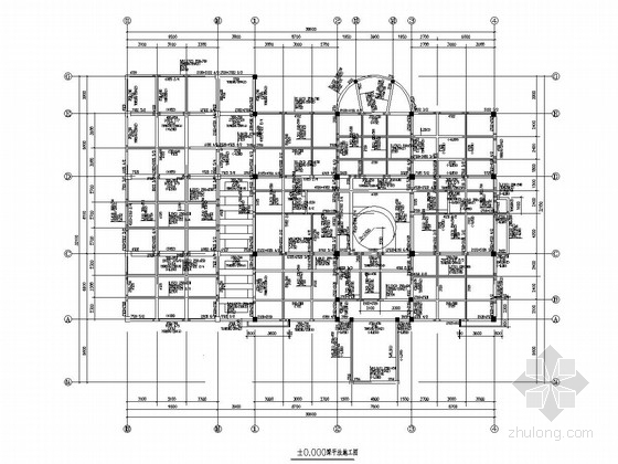[成都]两层框架结构休闲别墅结构施工图（含建筑图）-梁配筋图 