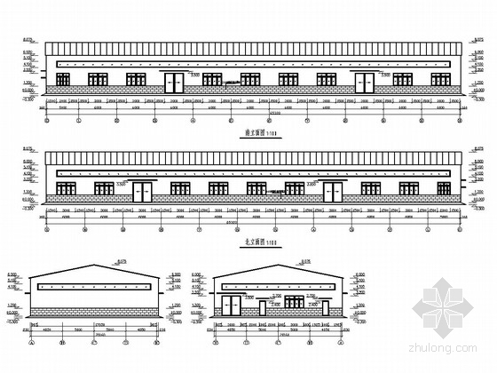 单檐庑殿式建筑图纸资料下载-单层冷弯薄壁钢结构结构厂房结构施工图