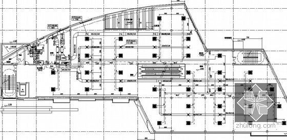 [南昌]商业街空调通风设计全套施工图(6栋建筑 大院图纸)-E楼空调平面