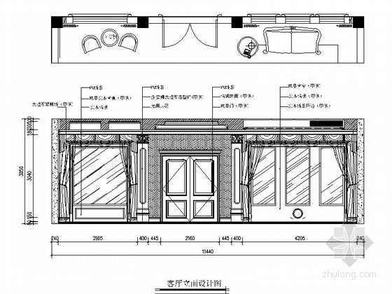 [杭州]欧式风格家装室内施工图（含效果图） 立面图 