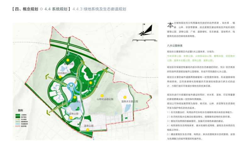 [安徽]某国际温泉度假城总体规划设计概念性方案文本（PDF+176页）-知名地产系统及生态廊道规划