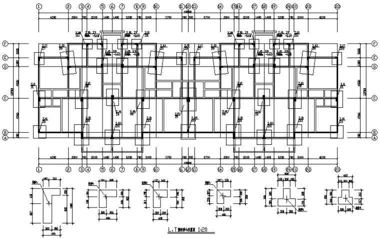 砌体结构整套结构施工图资料下载-多层住宅框架结构施工图（CAD，20张）