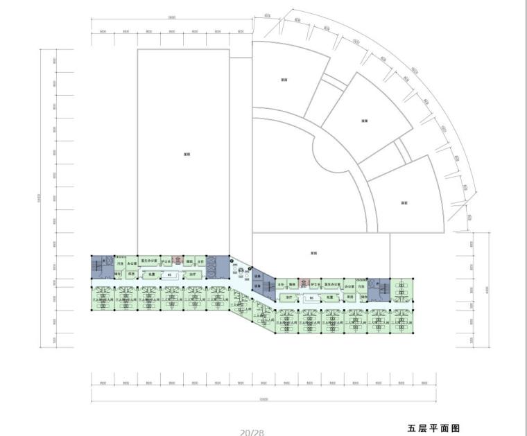 [四川]资阳市雁江区人民医院建筑方案文本（JPG+31页）-五层平面图