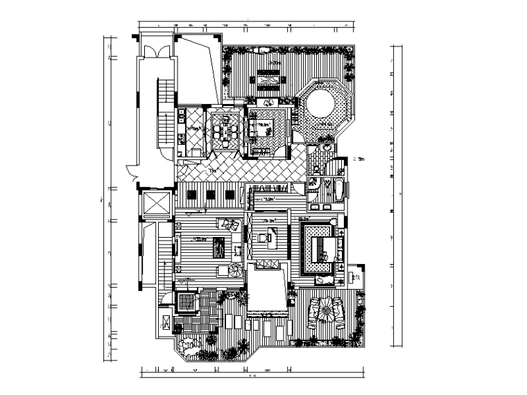 东南亚装修风格效果图资料下载-东南亚风格样板房设计CAD施工图(含效果图）