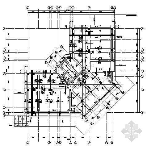 l形办公楼平面图资料下载-某L形十八层高层办公楼结构图纸