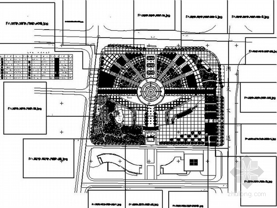 景观广场总图CAD资料下载-某地广场绿化规划设计总图