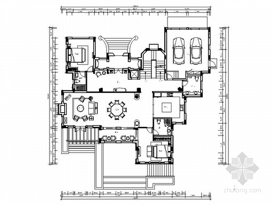 房建别墅施工图资料下载-[浙江]两层现代高尔夫别墅室内设计施工图