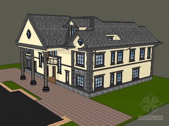 二层别墅SketchUp模型下载-二层别墅 