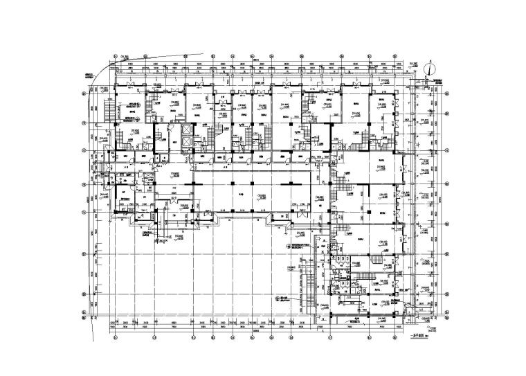 [福建]产业园框剪结构综合楼建筑结构施工图-生活配套区综合楼一层平面图