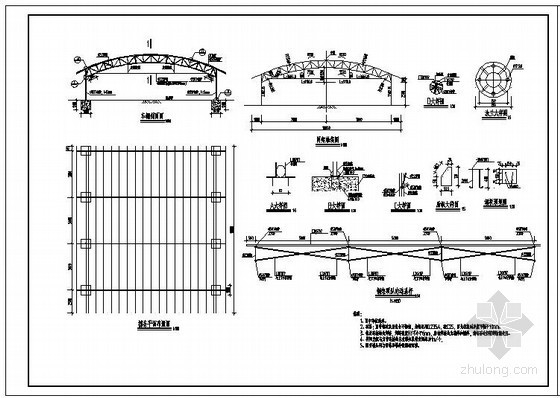 临时钢管棚设计图资料下载-某钢管桁架车库结构设计图